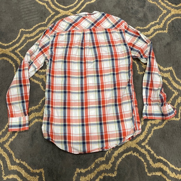 Skully Teal Black White Red Plaid Western Snap Button Down Shirt M - Picture 3 of 6